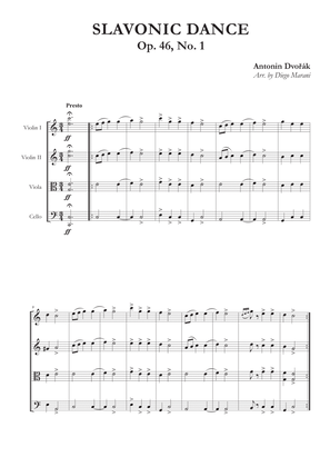 Slavonic Dance Op. 46, No. 1 for String Quartet