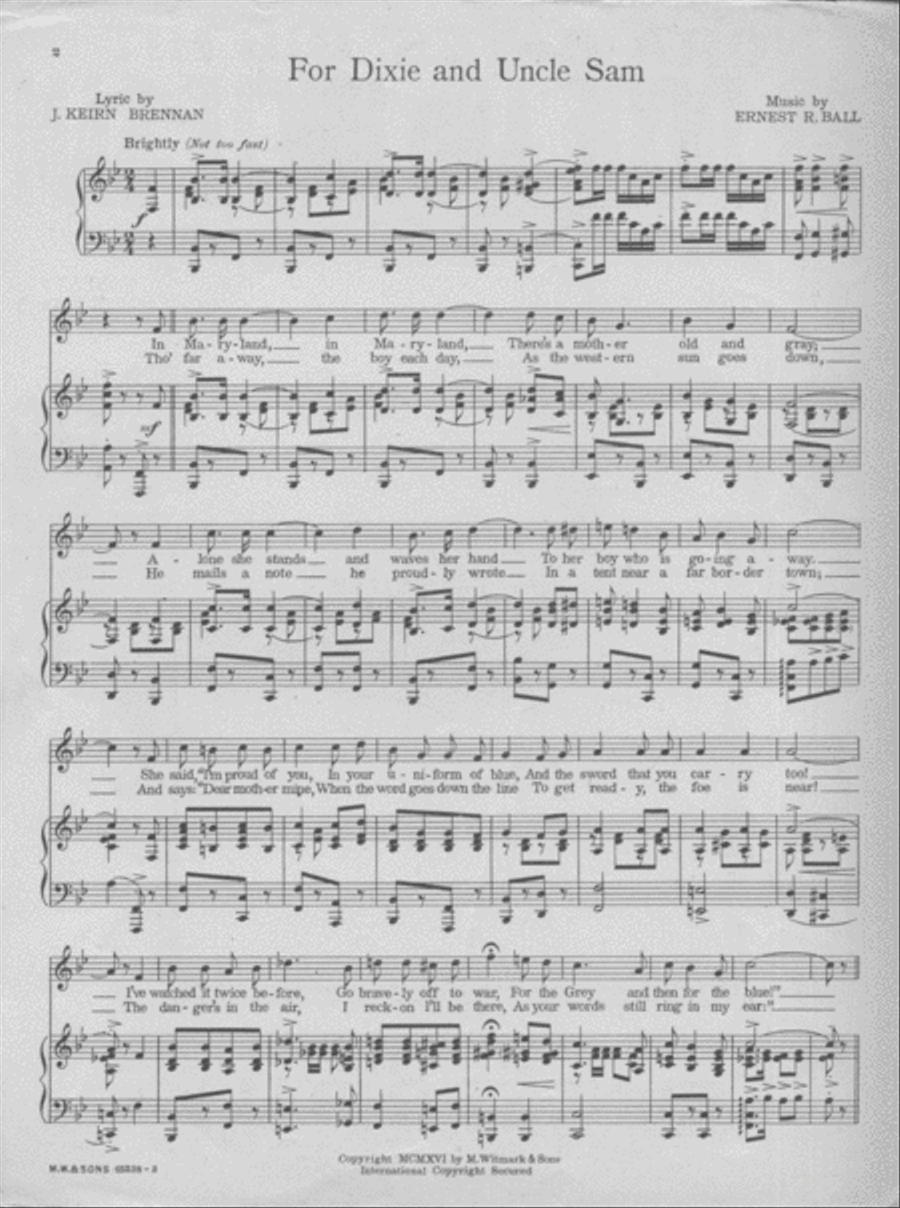 For Dixie and Uncle Sam 3-Part scores gallery preview page 2