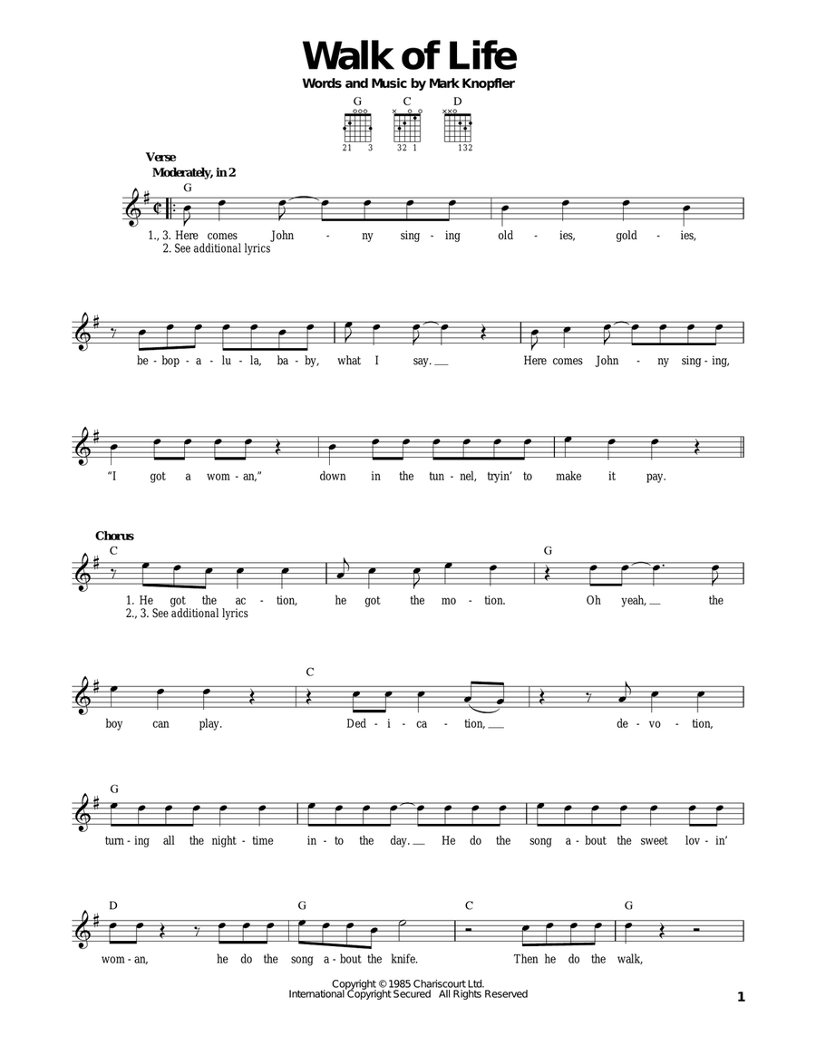 Walk Of Life Walk Of Life Acoustic Guitar scores gallery preview page 1