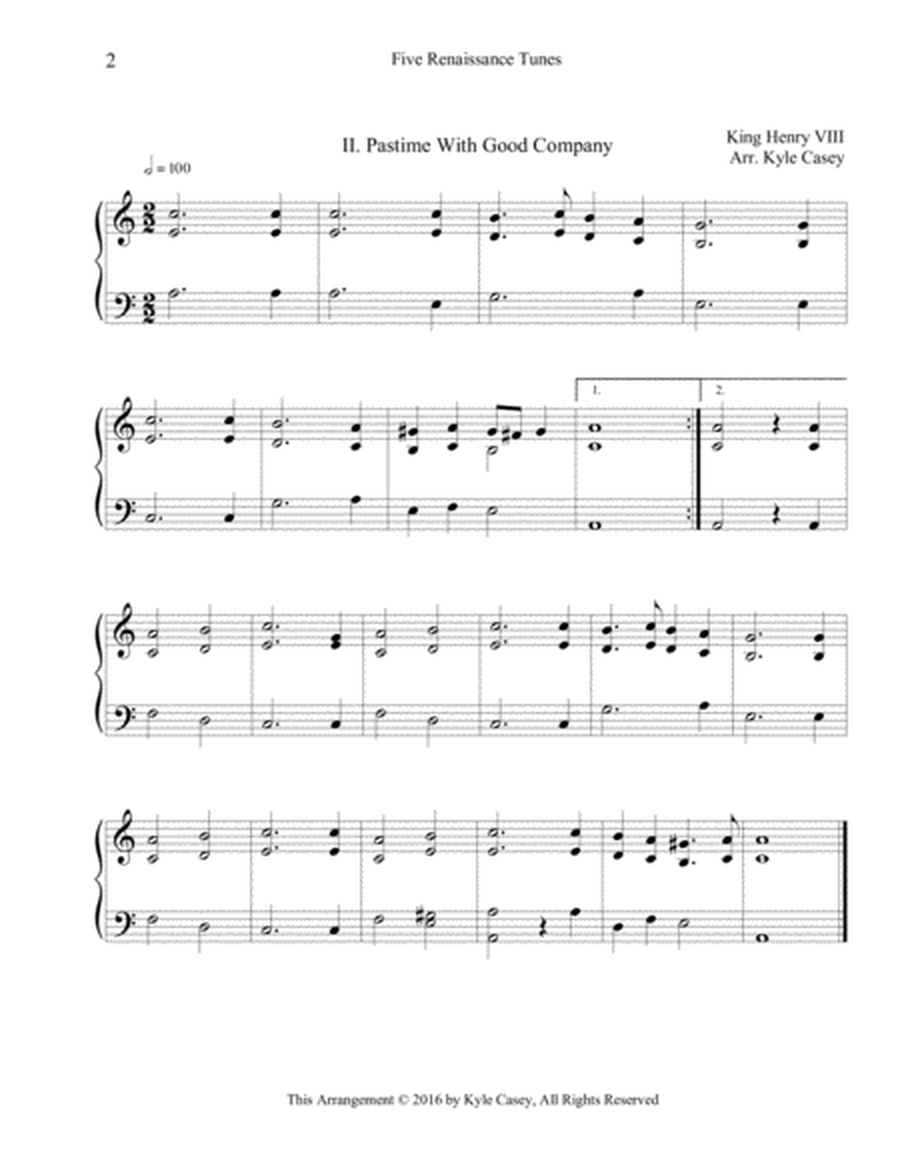 Five Renaissance Songs for Intermediate Piano image number null
