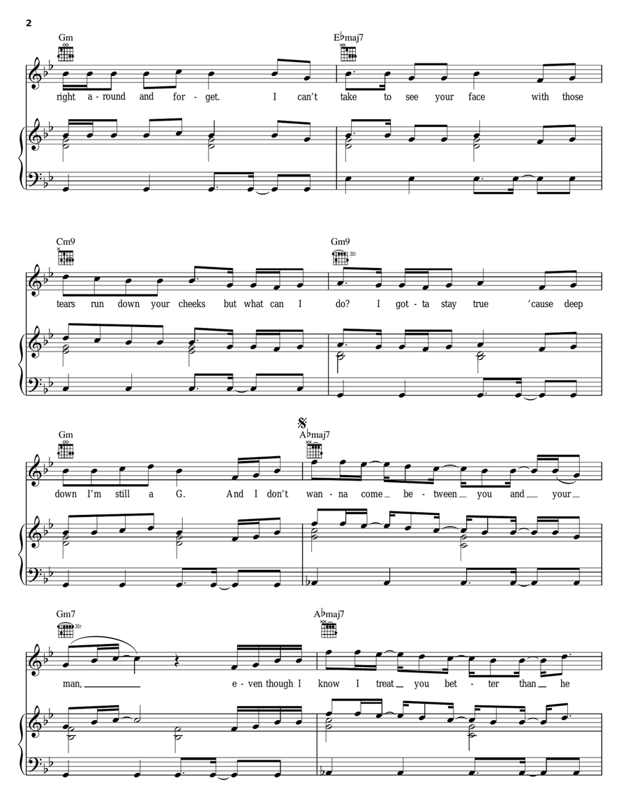 Can't Help But Wait Piano, Vocal, Guitar scores gallery preview page 2