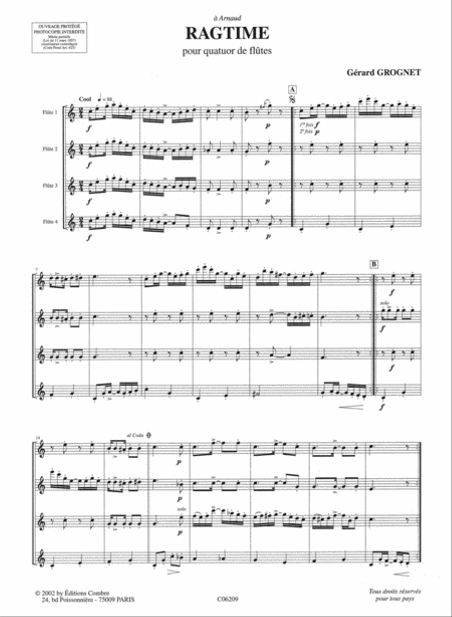 Ragtime Ragtime Flute Quartet scores gallery preview page 2