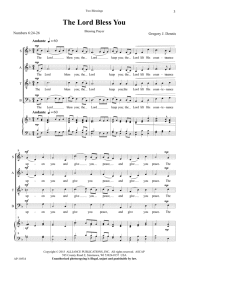Two Blessings - SATB choir, piano image number null