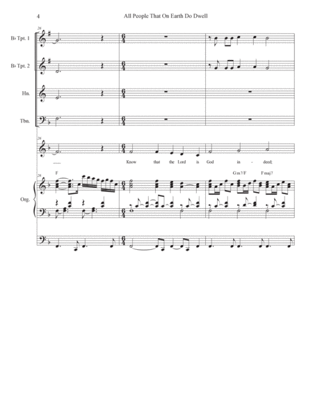 All People That On Earth Do Dwell (Vocal solo - High Key) (Full Score) - Score Only image number null