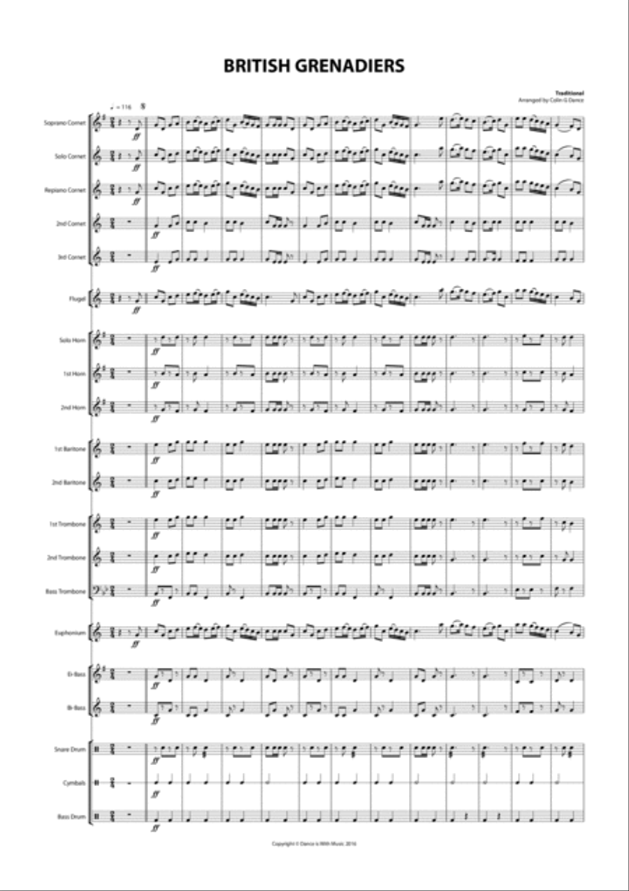 British Grenadiers - March Brass Band scores gallery preview page 2