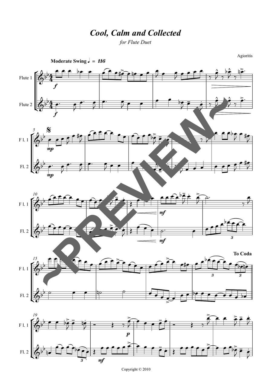 Cool, Calm and Collected - For Flute Duet Flute Duet scores gallery preview page 3
