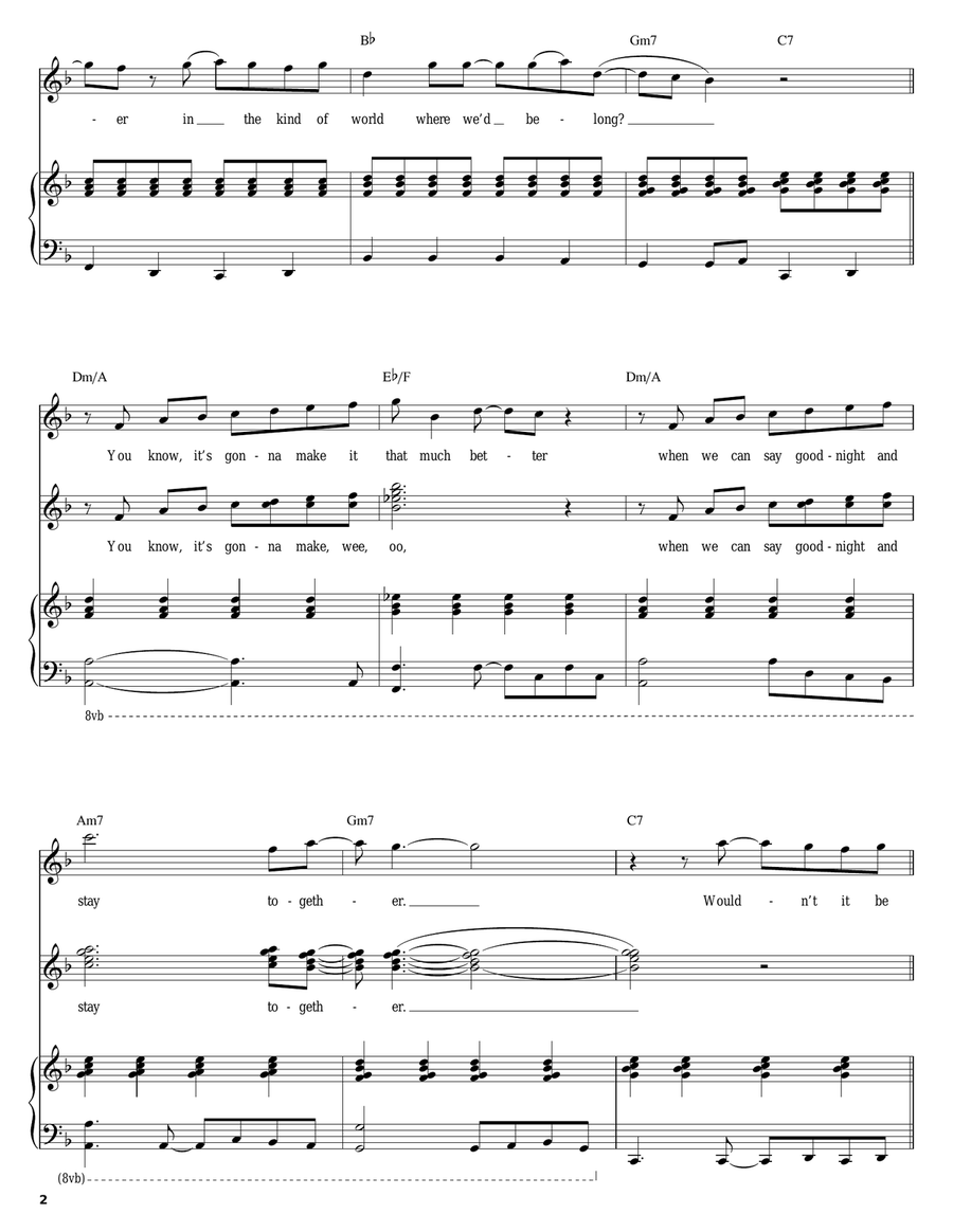 Wouldn't It Be Nice Piano, Vocal scores gallery preview page 2