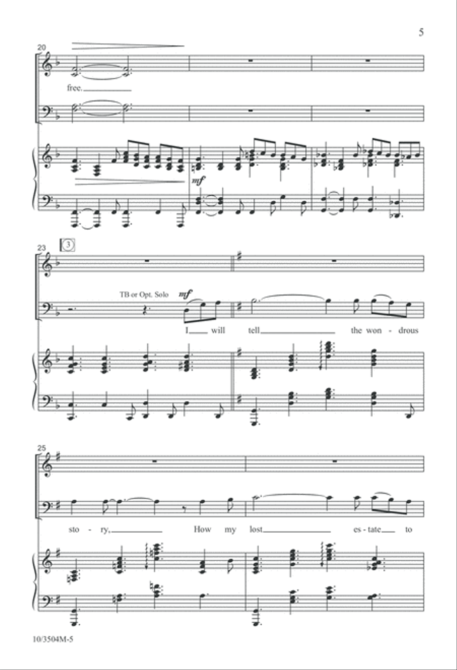I Will Sing of My Redeemer 4-Part scores gallery preview page 6