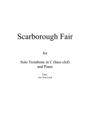 Book cover for Scarborough Fair for Solo Trombone in C (bass clef) and Piano