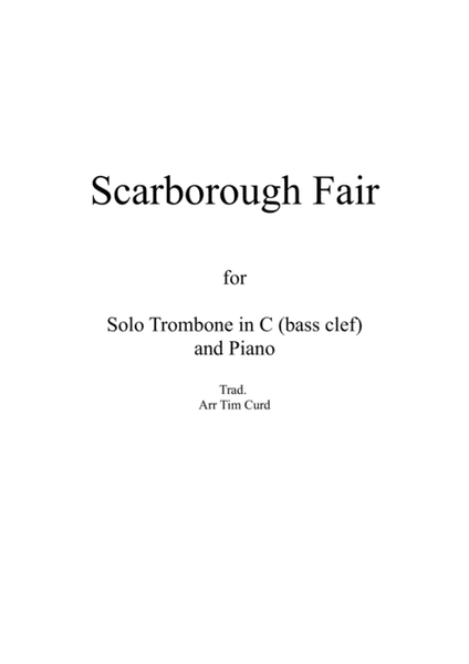 Scarborough Fair for Solo Trombone in C (bass clef) and Piano image number null