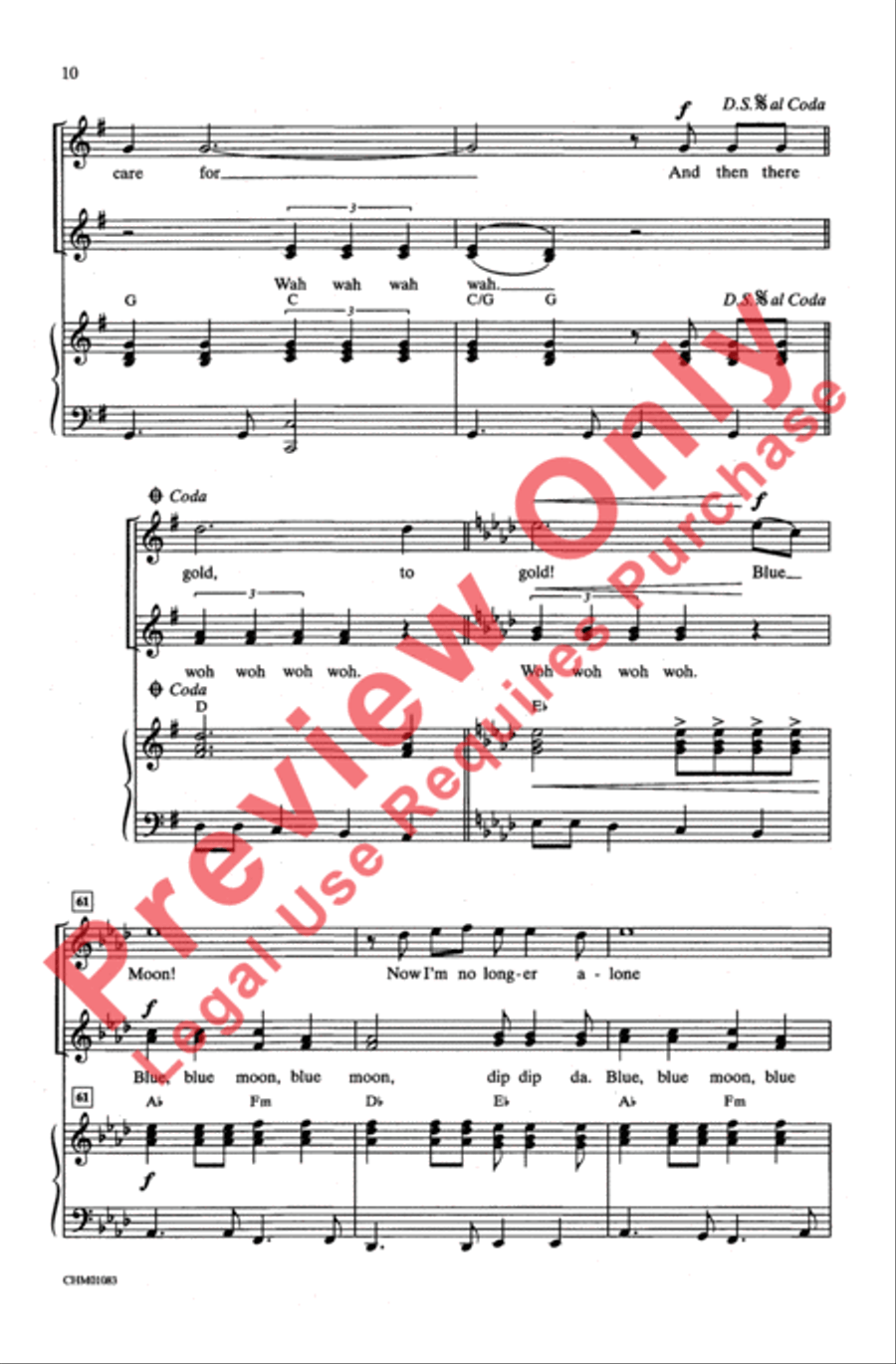 Blue Moon Blue Moon Women's Choir scores gallery preview page 9