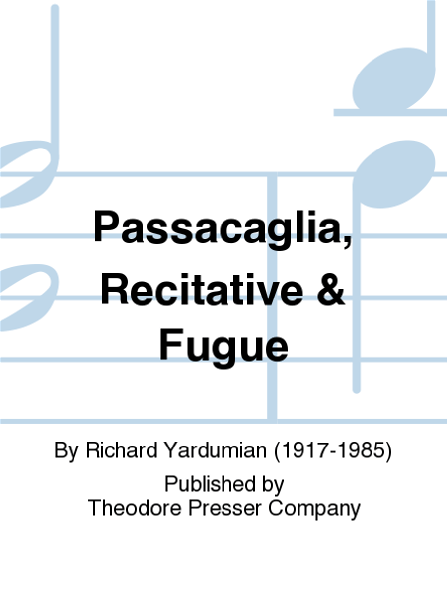 Passacaglia, Recitative and Fugue Chamber Music scores gallery preview page 1