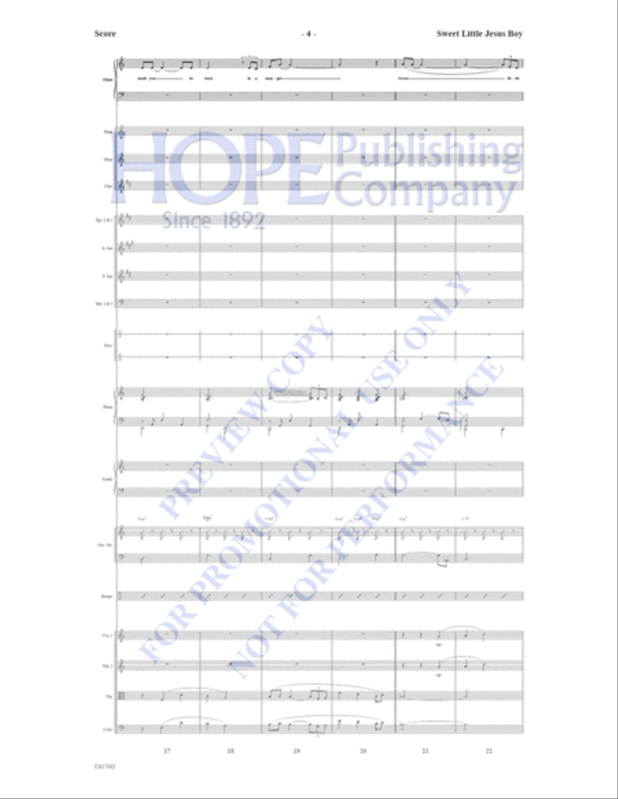 Sweet Little Jesus Boy Choir scores gallery preview page 5