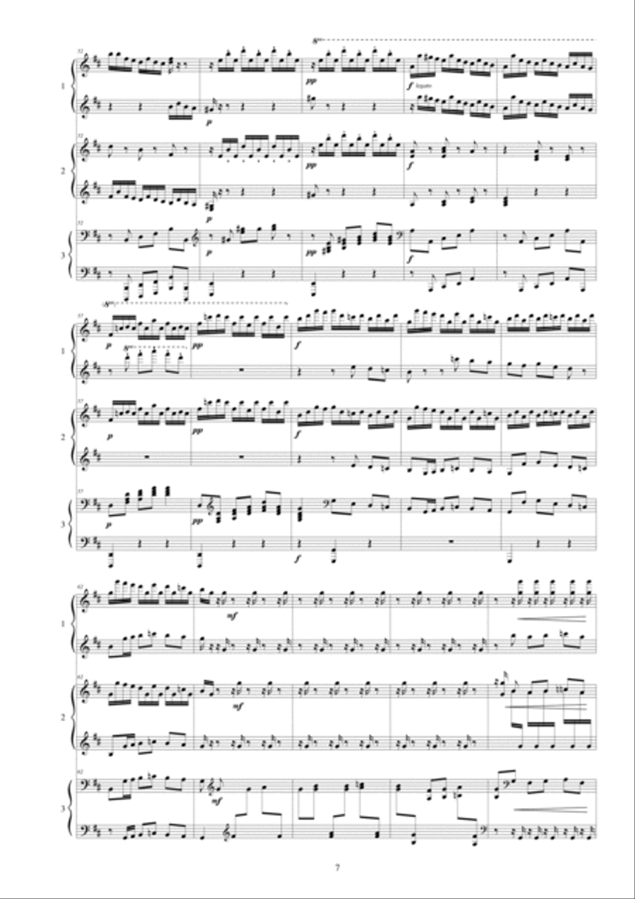 J.S.Bach, Prelude to the Ratswahl Cantata, for 1 piano 6 hands Piano scores gallery preview page 5