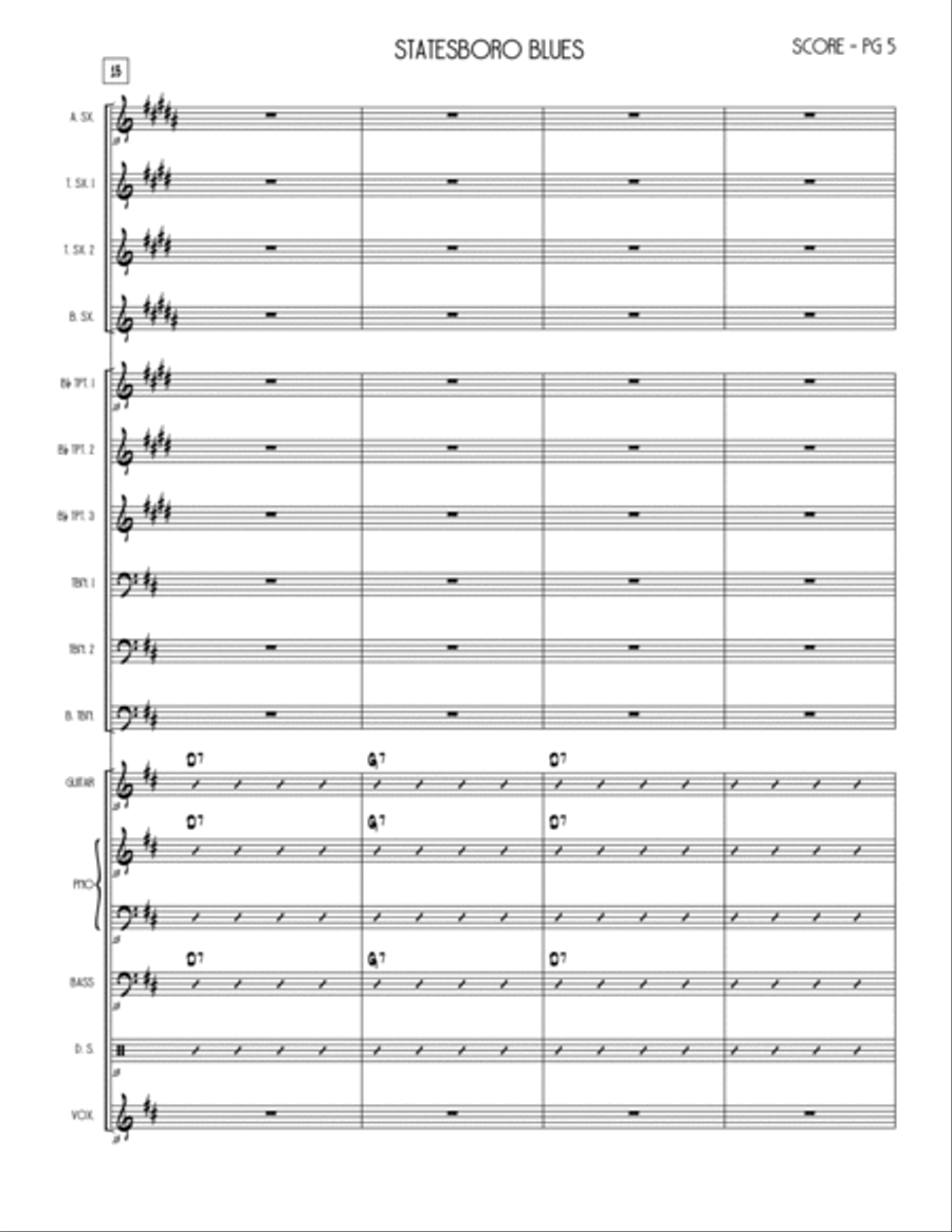 Statesboro Blues Jazz Ensemble scores gallery preview page 5