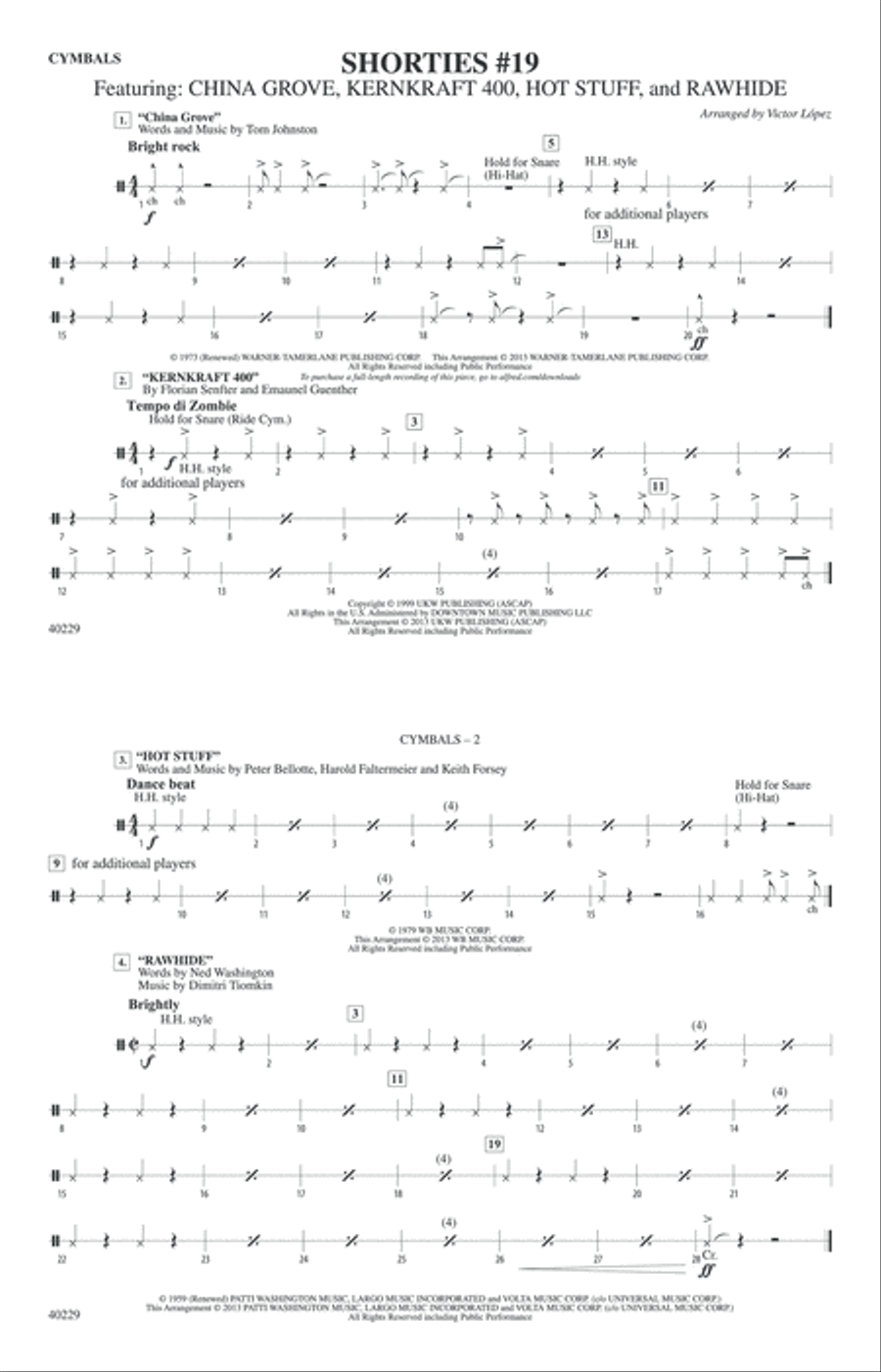 Shorties #19: Cymbals Marching Band scores gallery preview page 1