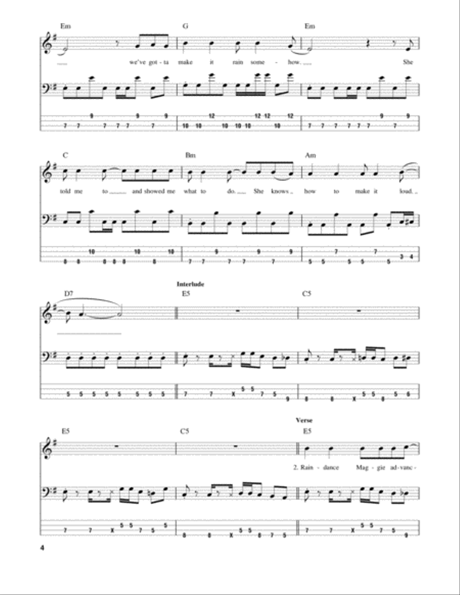 The Adventures Of Rain Dance Maggie Guitar Tablature scores gallery preview page 4