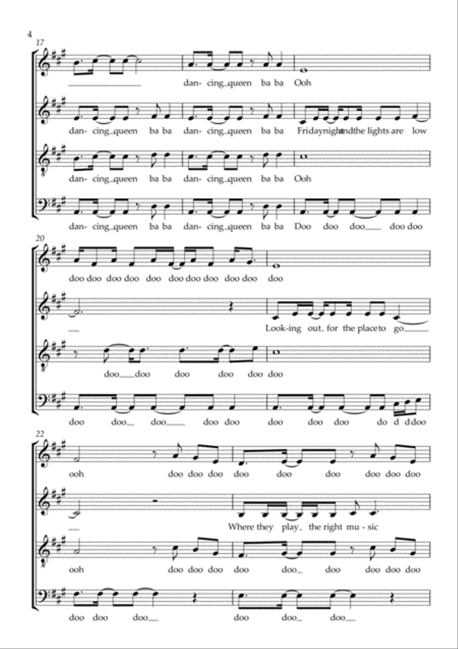 Dancing Queen Dancing Queen 4-Part scores gallery preview page 4