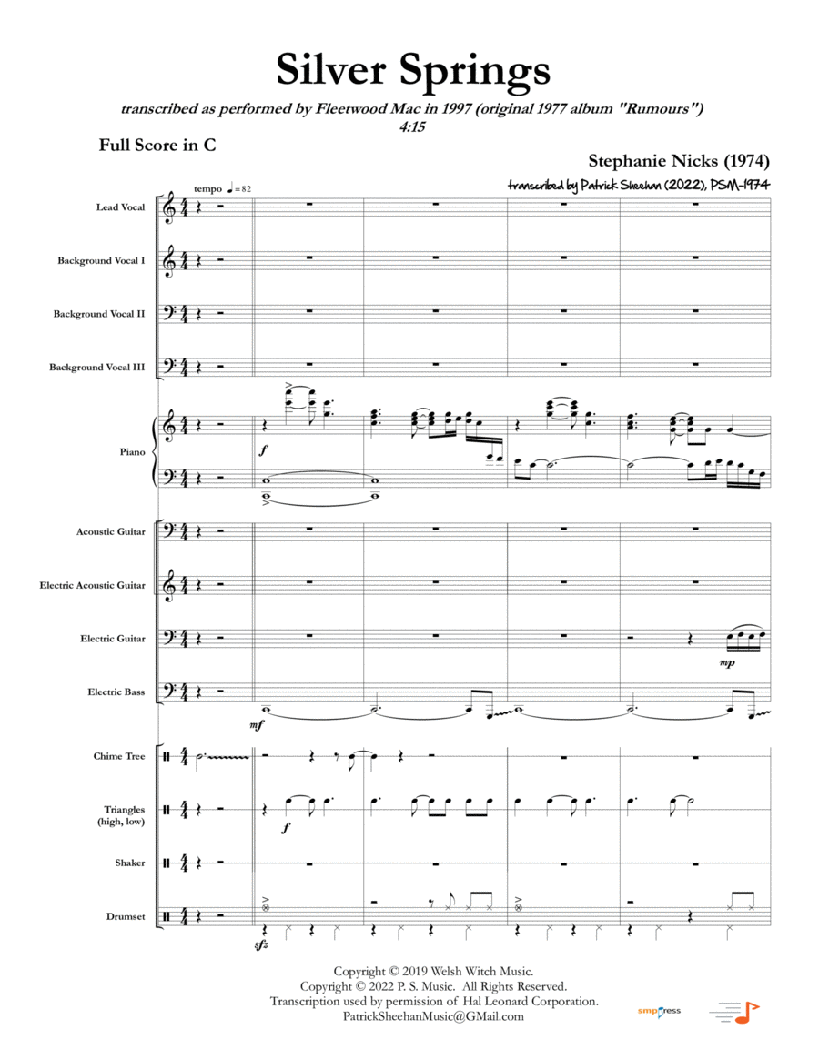 Silver Springs Large Ensemble scores gallery preview page 1