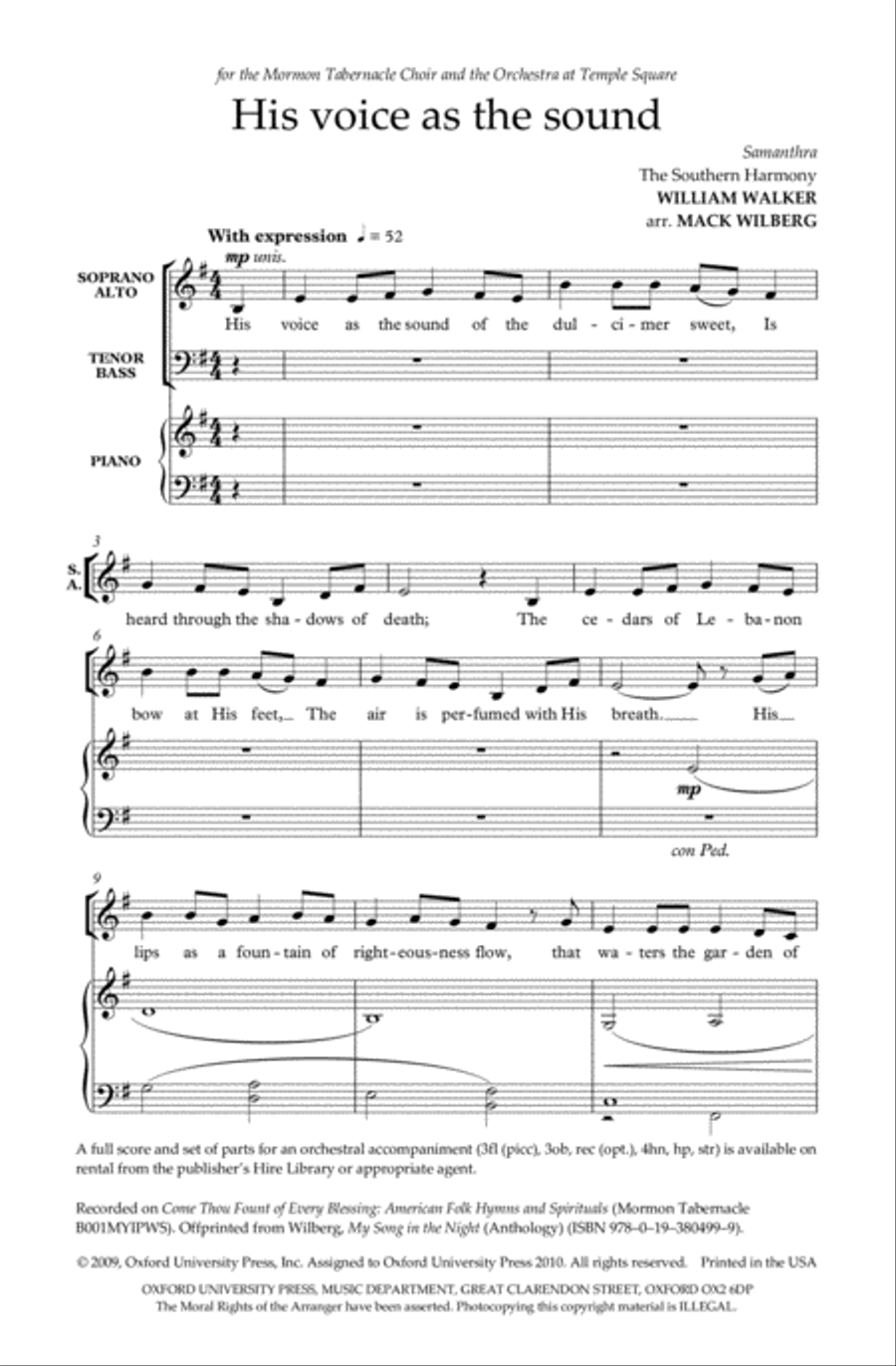 His voice as the sound His voice as the sound 4-Part scores gallery preview page 2