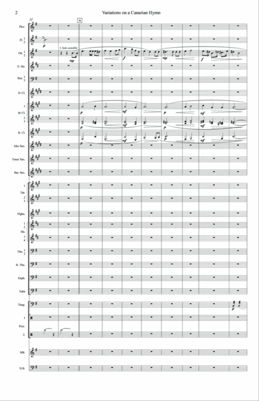 Variations on a Canarian Hymn Concert Band scores gallery preview page 6