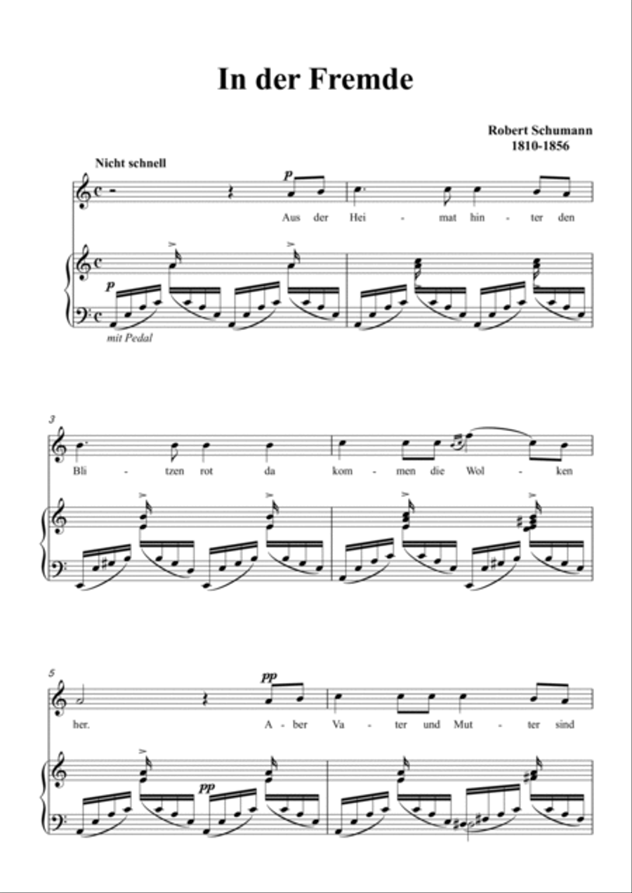Schumann-In der Fremde in a minor Voice scores gallery preview page 2