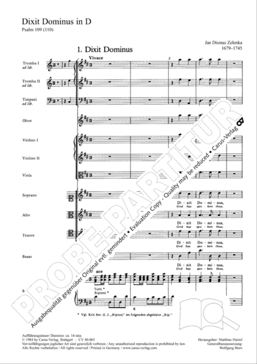 Dixit Dominus (The Lord said unto my Lord) 4-Part scores gallery preview page 9