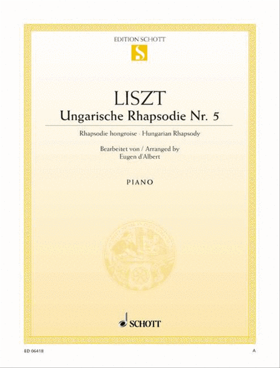 Hungarian Rhapsody No. 5 Piano Solo scores gallery preview page 1