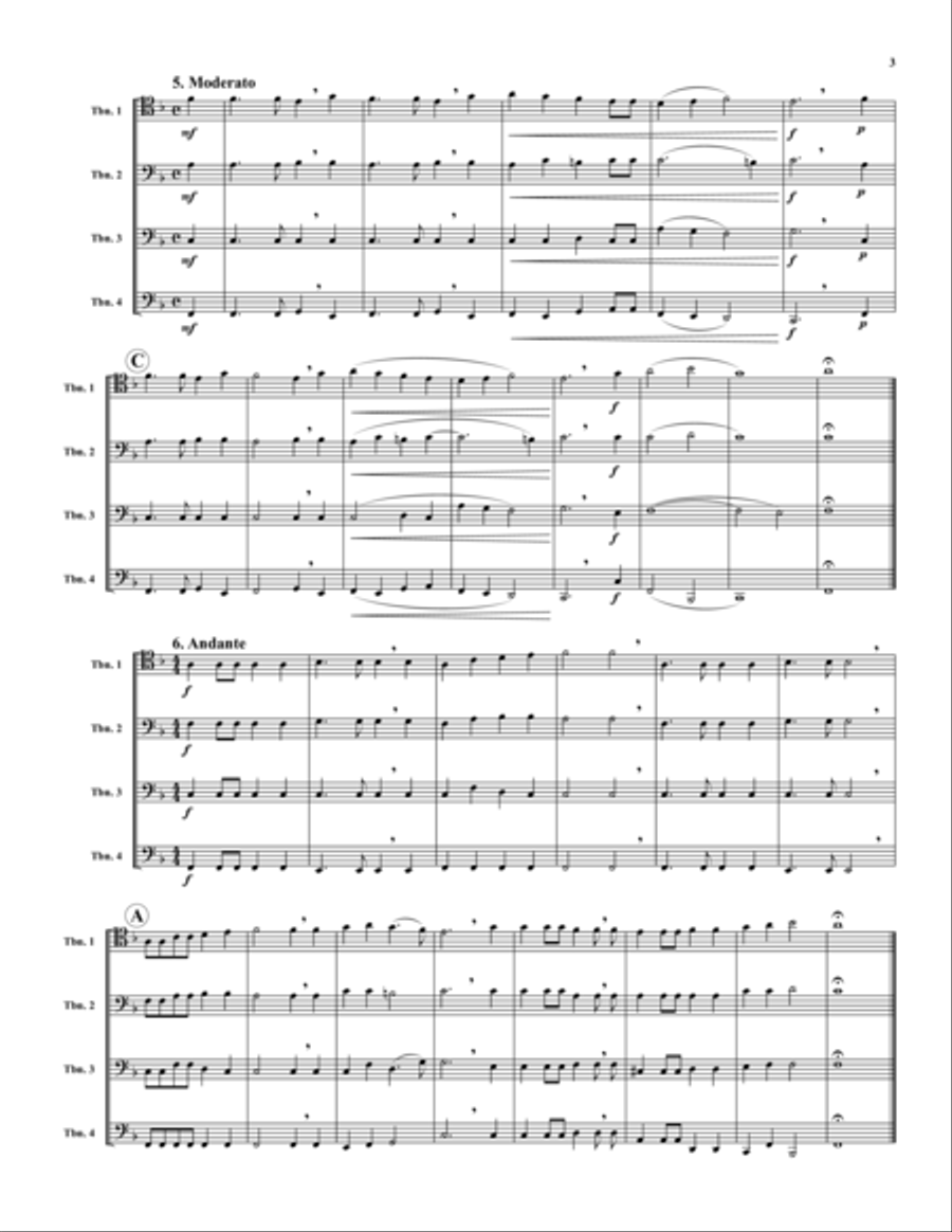 6 Antiphonen zum palmsonntag Trombone Quartet scores gallery preview page 3
