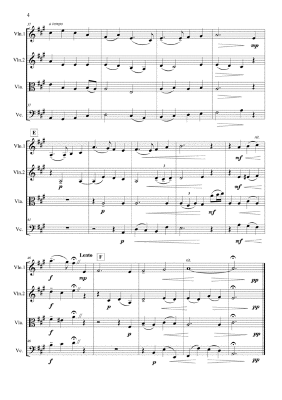 My Love is like a Red, Red Rose String Quartet scores gallery preview page 4