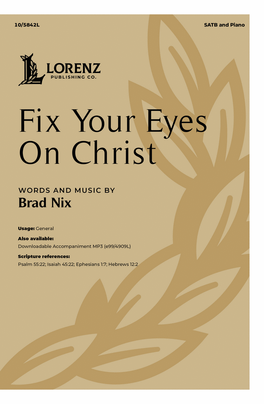 Fix Your Eyes On Christ Fix Your Eyes On Christ 4-Part scores gallery preview page 1