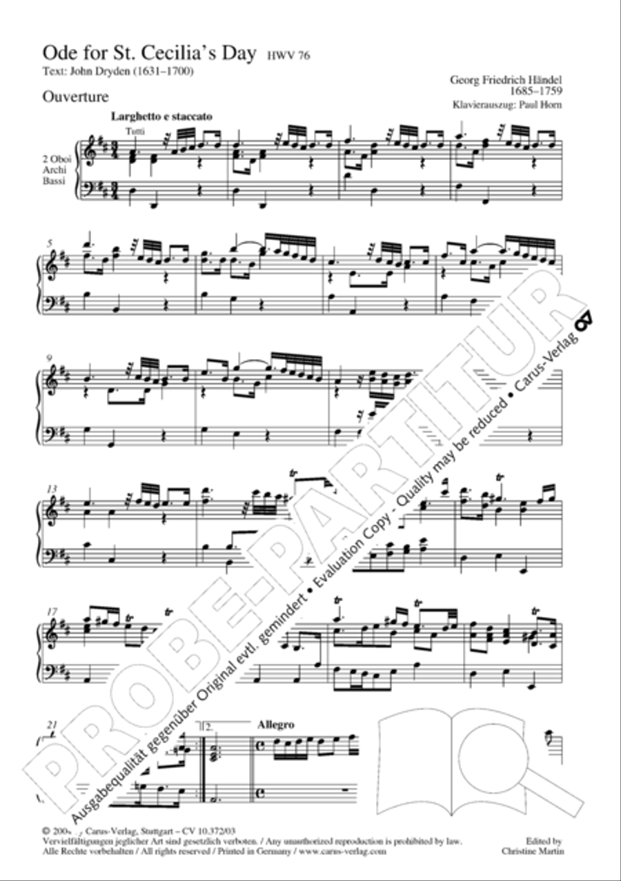 Ode for St. Cecilias Day 4-Part scores gallery preview page 4