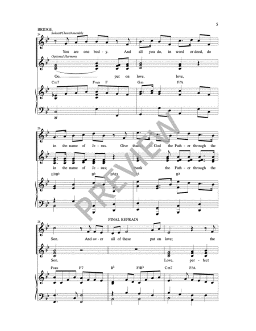 One In Love Unison Choir scores gallery preview page 10