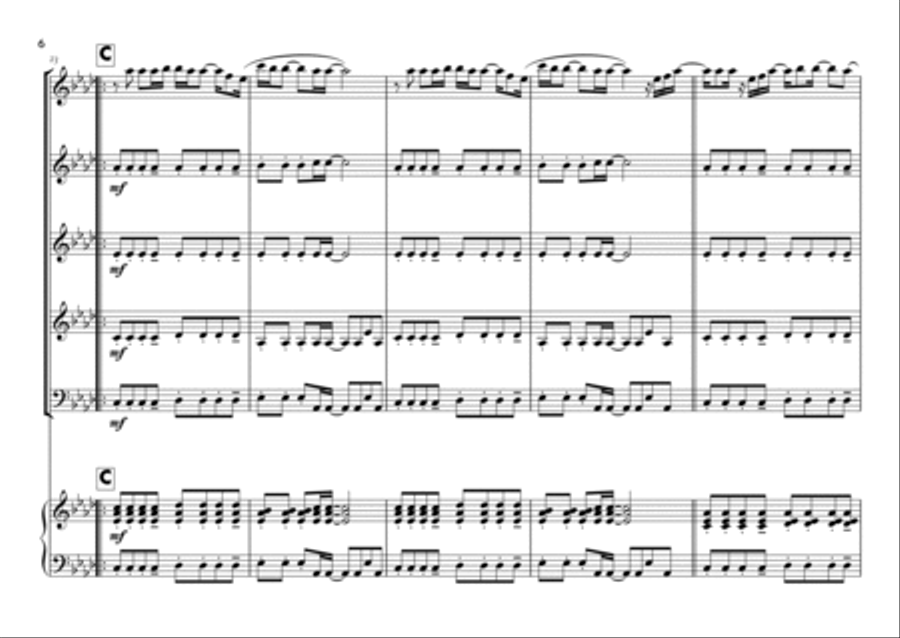 Goodness Of God Saxophone Quintet scores gallery preview page 6