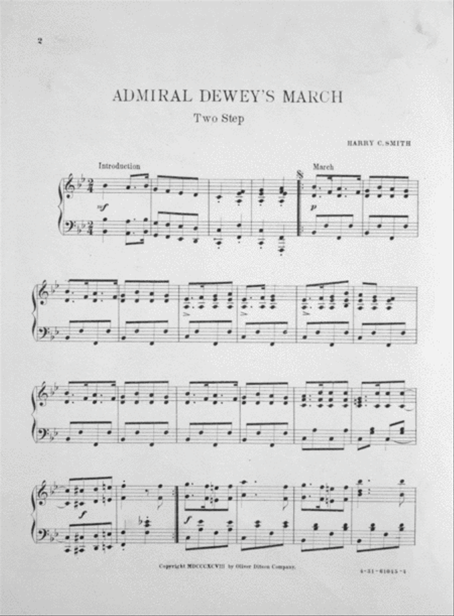 Patriotic Marches. Admiral Dewey's March Piano Solo scores gallery preview page 2