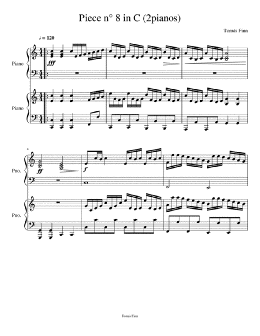 Piece n°8 in C (2pianos) Piano scores gallery preview page 1