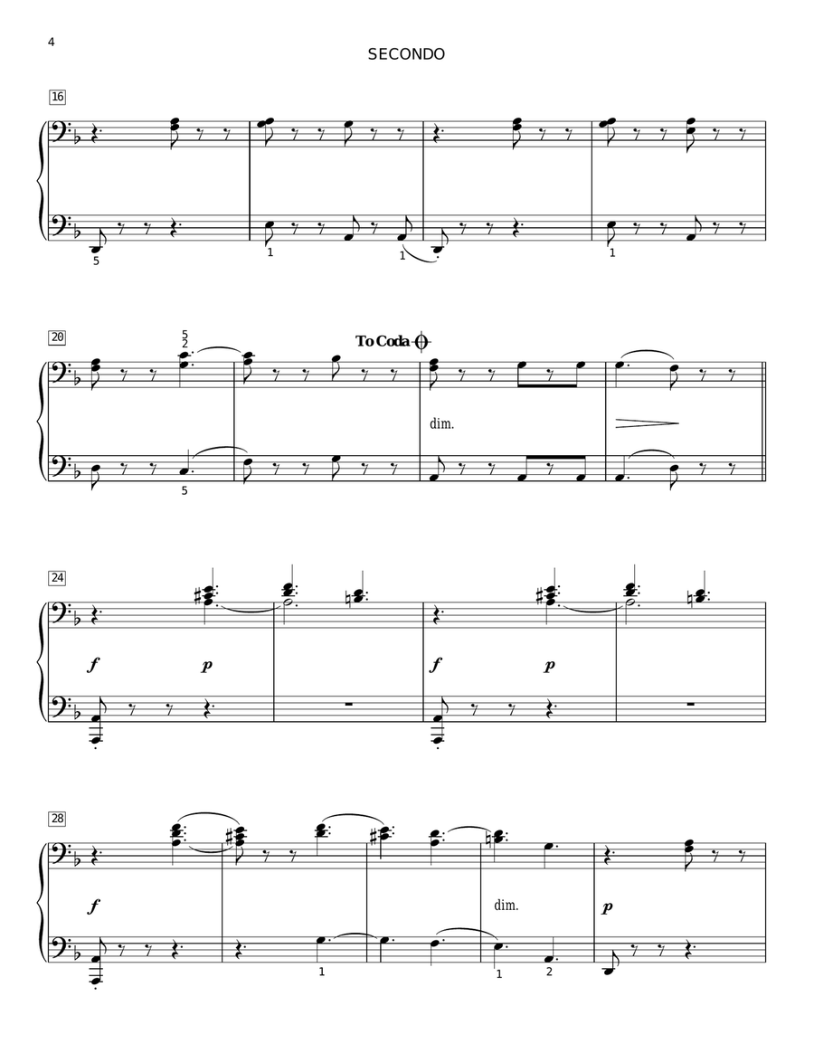 Funeral March Of A Marionette Piano Duet scores gallery preview page 3