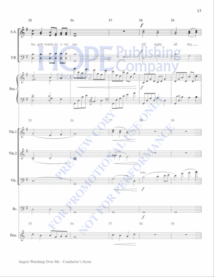 Angels Watching Over Me 4-Part scores gallery preview page 13