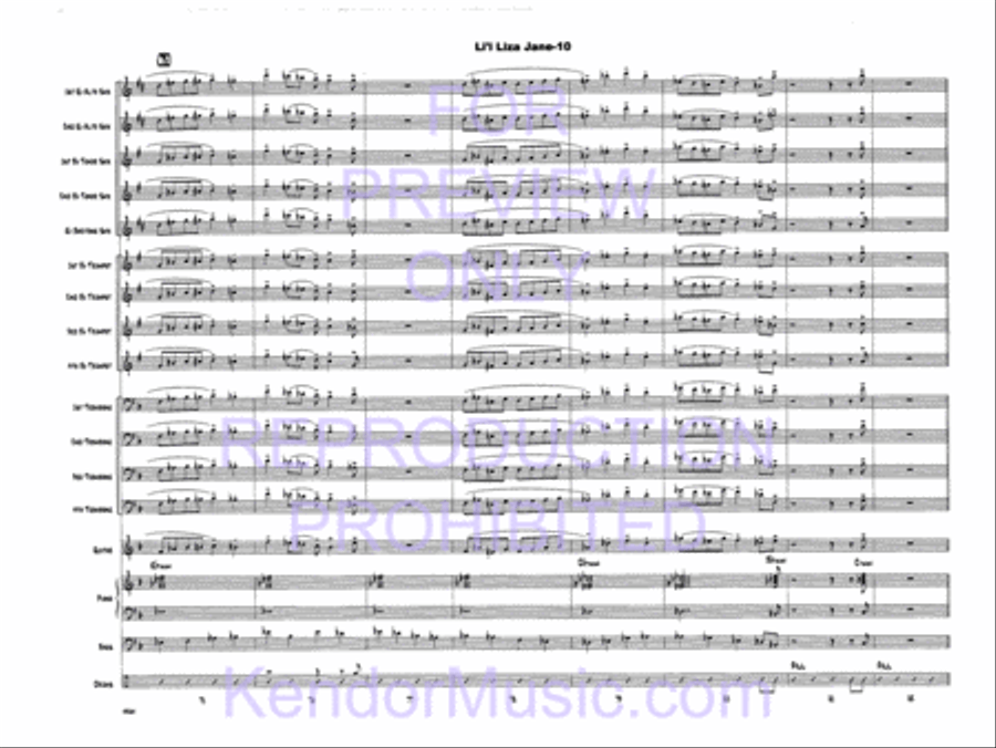 Li'l Liza Jane (Full Score) Jazz Ensemble scores gallery preview page 12