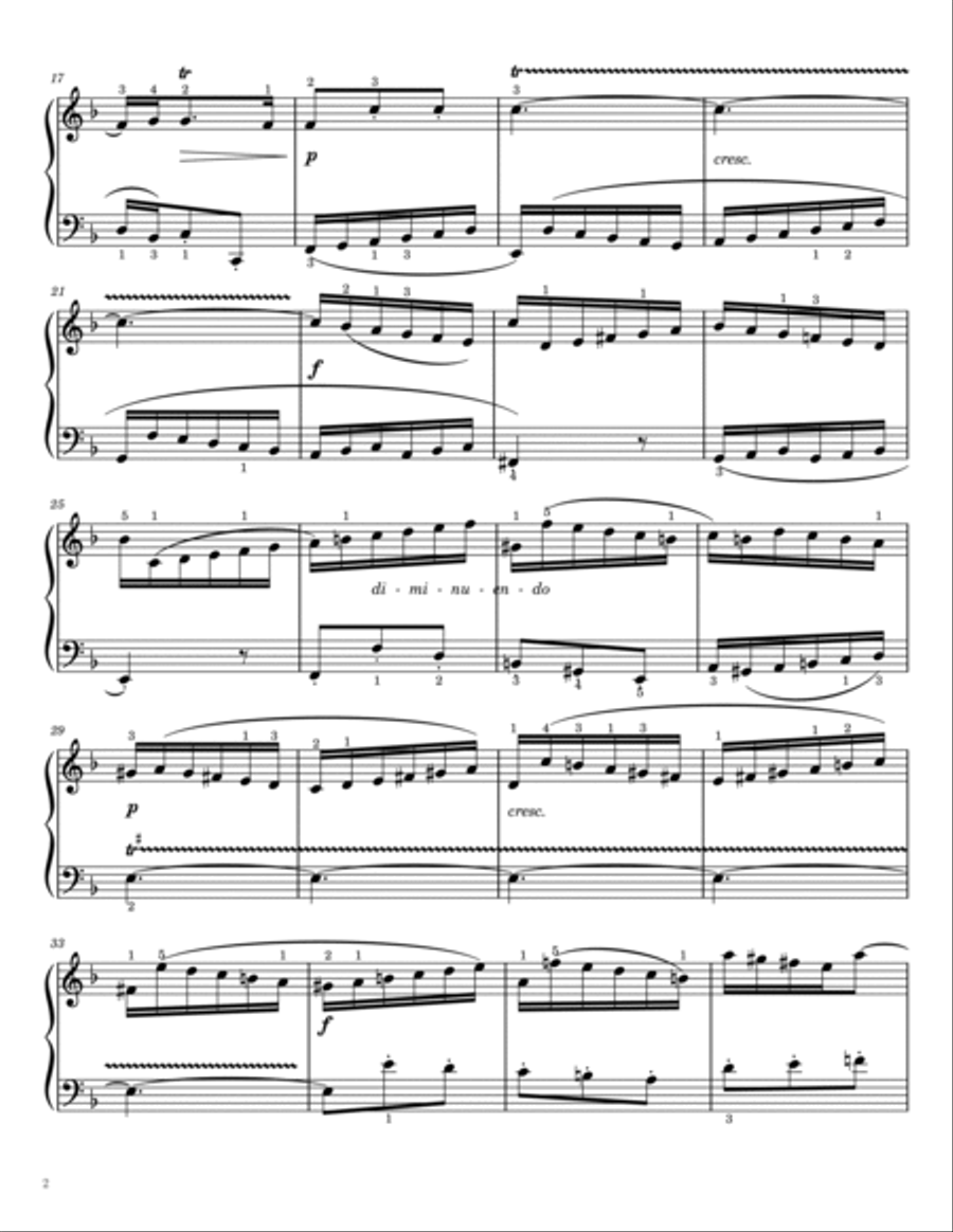 J S Bach - Invention No.4 in D minor - BWV 775 - For Easy Piano - With Finger Easy Piano scores gallery preview page 2