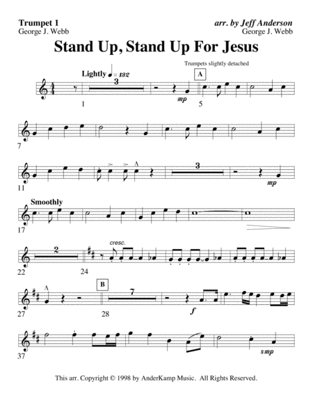 Stand Up, Stand Up for Jesus for Brass Quintet image number null