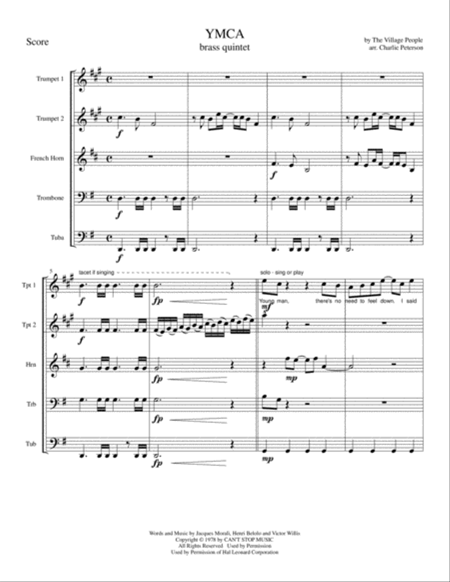 Y.M.C.A. Brass Ensemble scores gallery preview page 1
