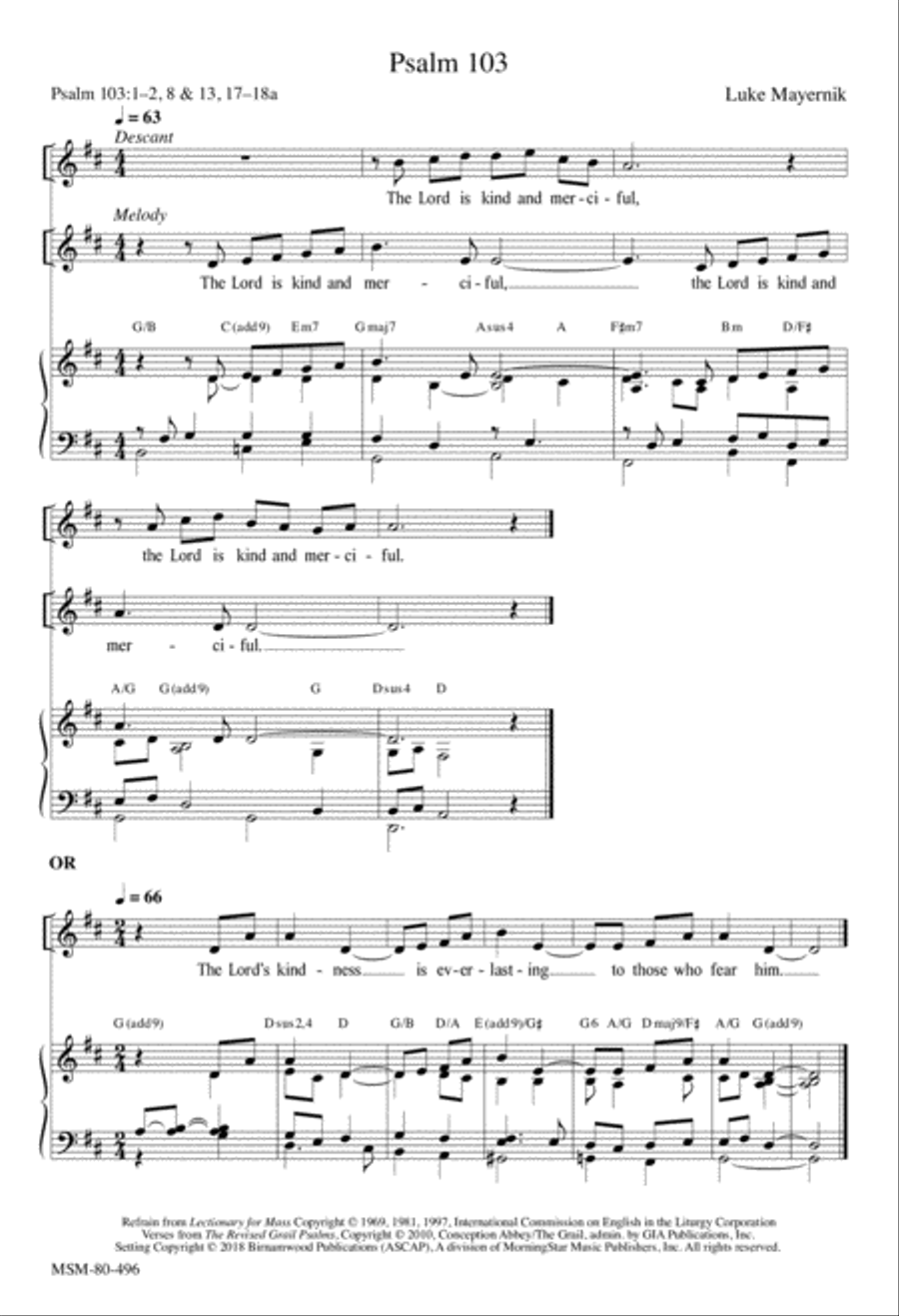 Psalm 103 Psalm 103 4-Part scores gallery preview page 1