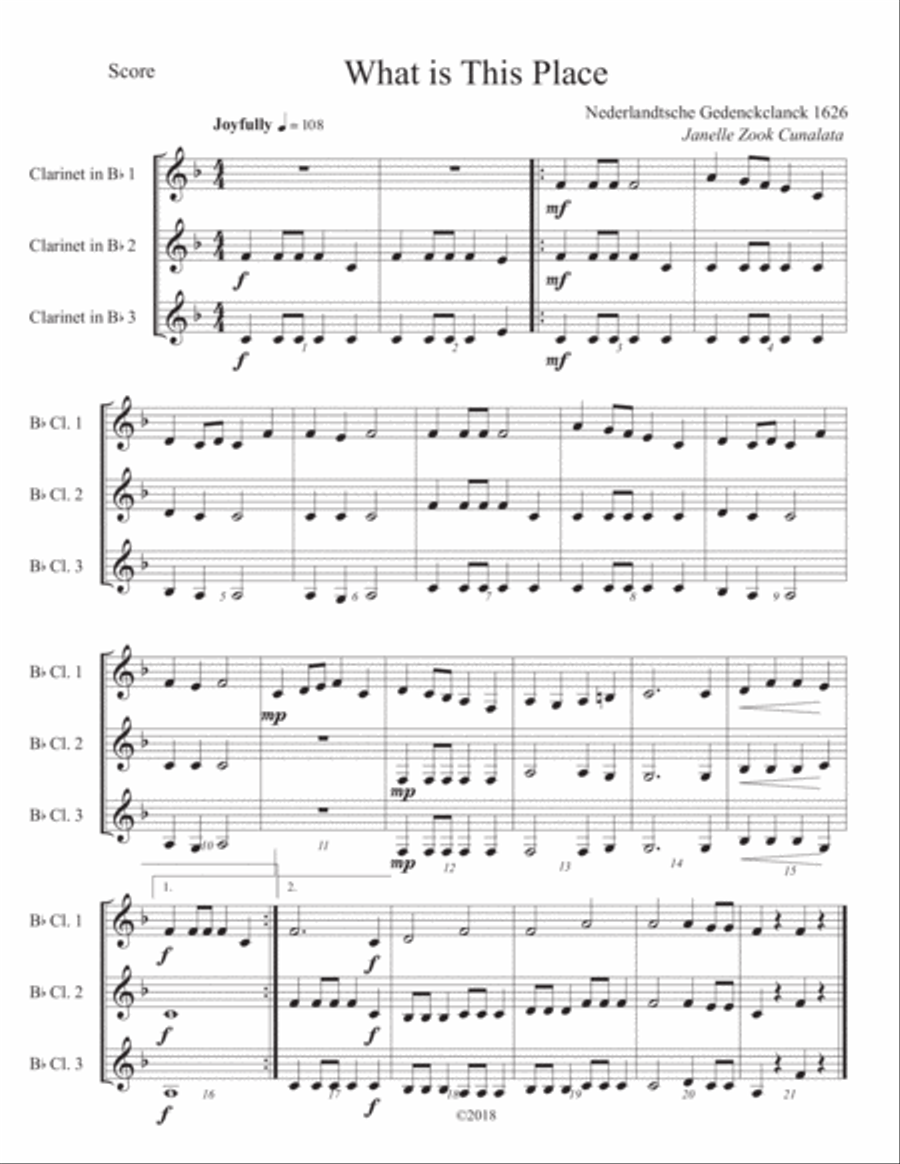 What is This Place (hymn trio) Brass Ensemble scores gallery preview page 1