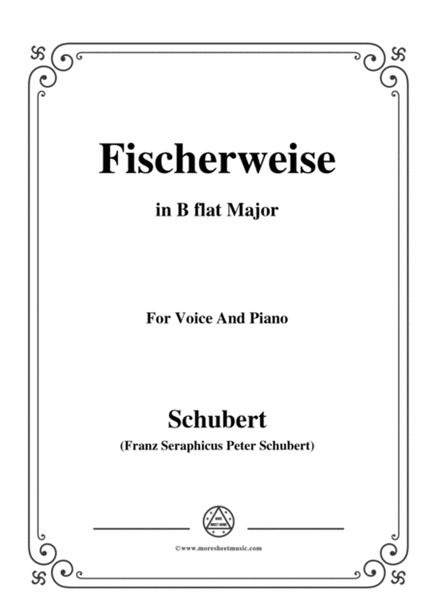 Schubert-Fischerweise,in B flat Major,Op.96,No.4,for Voice and Piano image number null