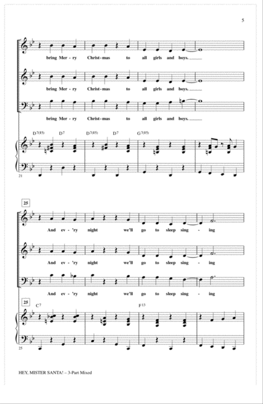 Hey Santa! 3-Part scores gallery preview page 3