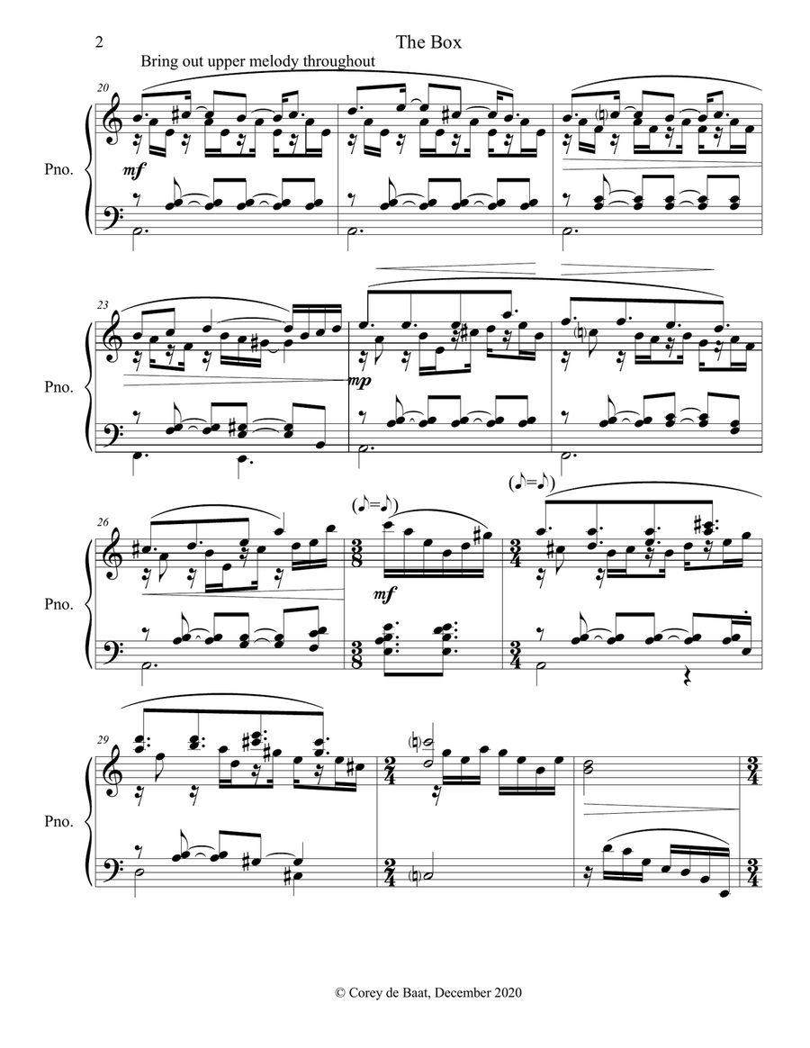 The Box The Box Piano Solo scores gallery preview page 3