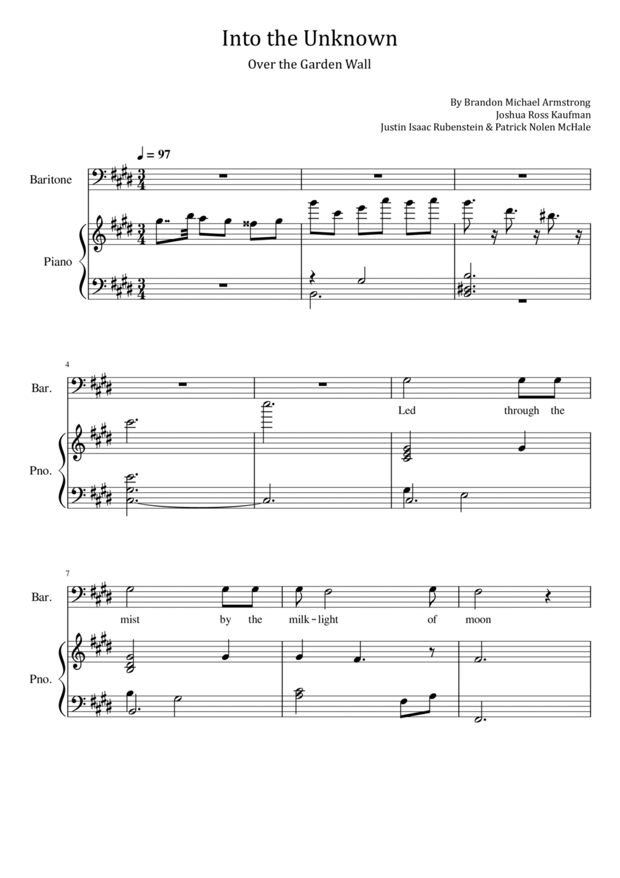 Over The Garden Wall Voice scores gallery preview page 1