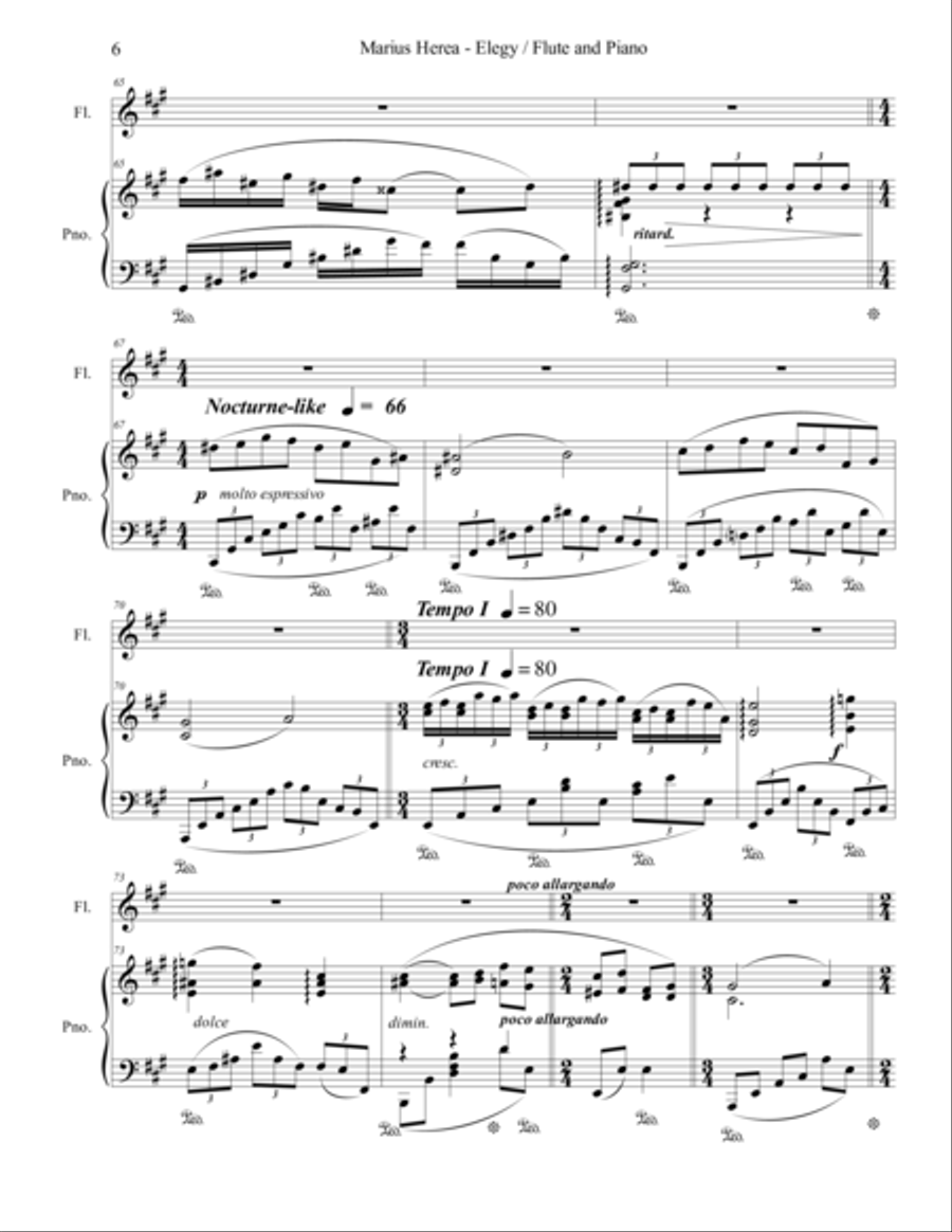 Elegy Flute Solo scores gallery preview page 6