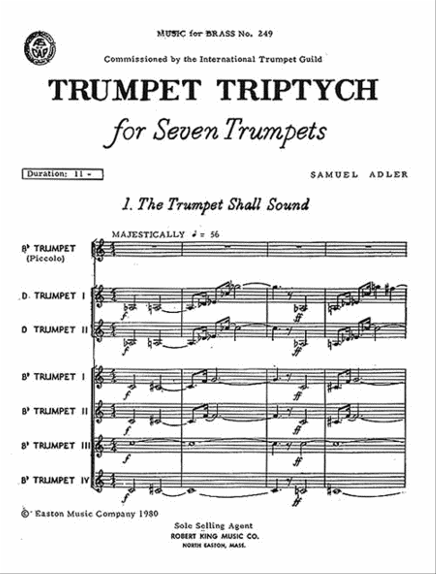 Trumpet Triptych (trumpet Ensemble (5 Or More)) Trumpet scores gallery preview page 2